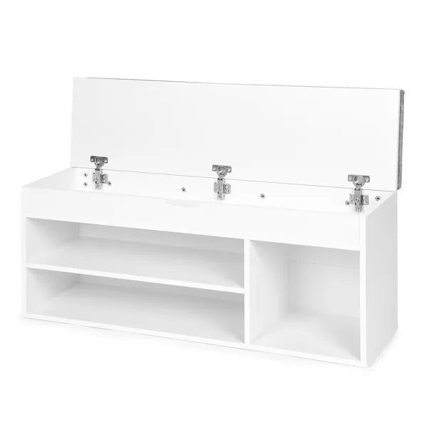 Modernhome cipősszekrény ülőkével, 3 polc, fehér