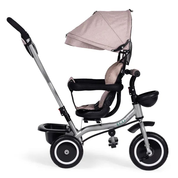 Ecotoys 2in1 tricikli babakocsi, bézs, forgatható ülés