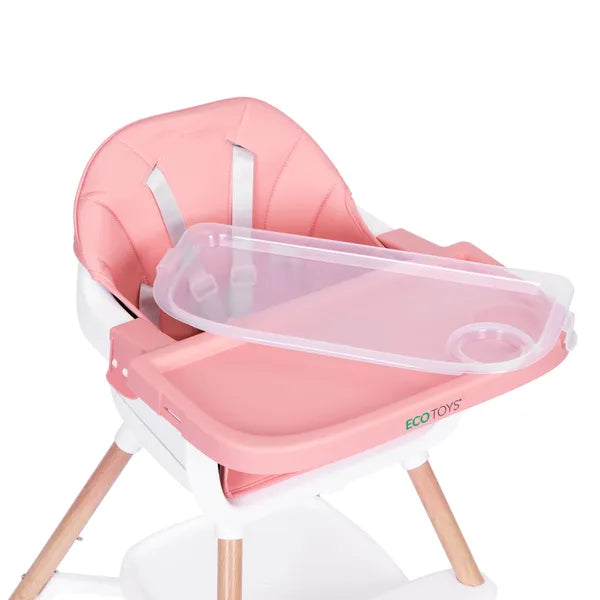2 az 1-ben rózsaszín baba etetőszék, 6–36 hó, 20 kg teherbírás