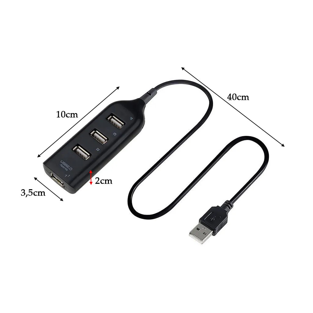 4 portos usb 2.0 elosztó , fekete