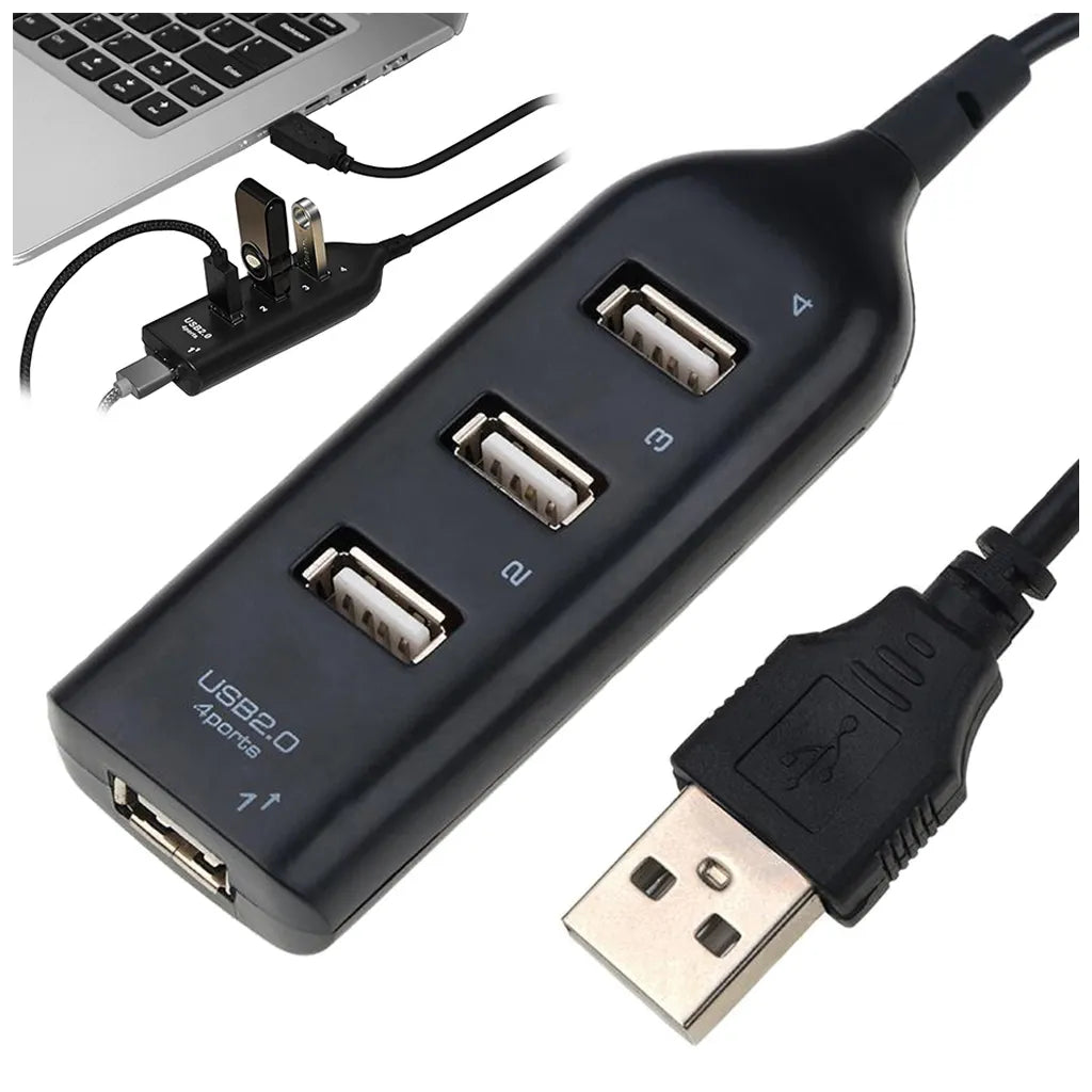 4 portos usb 2.0 elosztó , fekete