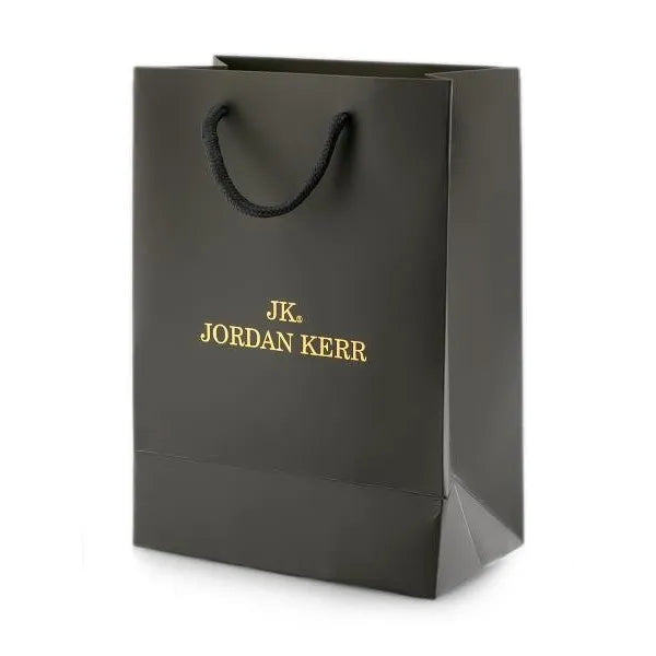 Jordan Kerr prémium ajándéktáska, szürke/arany logóval, 10×18×24,7 cm