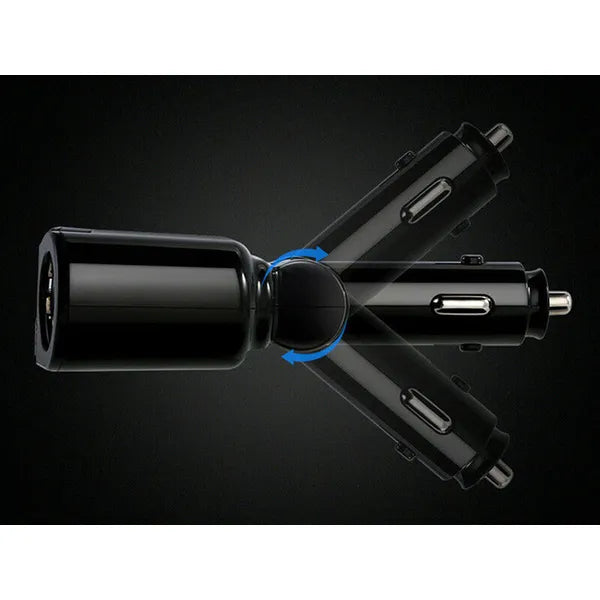 Autós szivargyújtó elosztó, 2 aljzat + 2 USB (3.1A), 12/24 V, 100 W