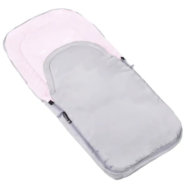 Vízálló babakocsis téli lábzsák, 90 cm, szürke-pink, fleece bélés
