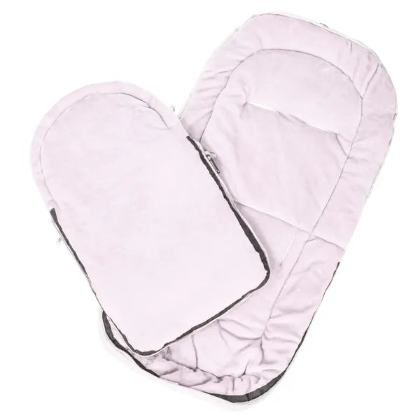 Vízálló babakocsis téli lábzsák, 90 cm, szürke-pink, fleece bélés