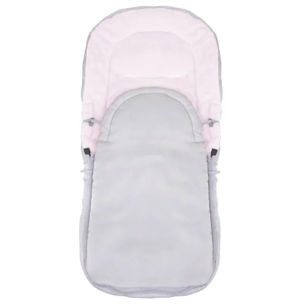 Vízálló babakocsis téli lábzsák, 90 cm, szürke-pink, fleece bélés