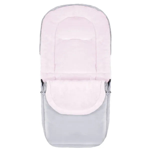 Vízálló babakocsis téli lábzsák, 90 cm, szürke-pink, fleece bélés