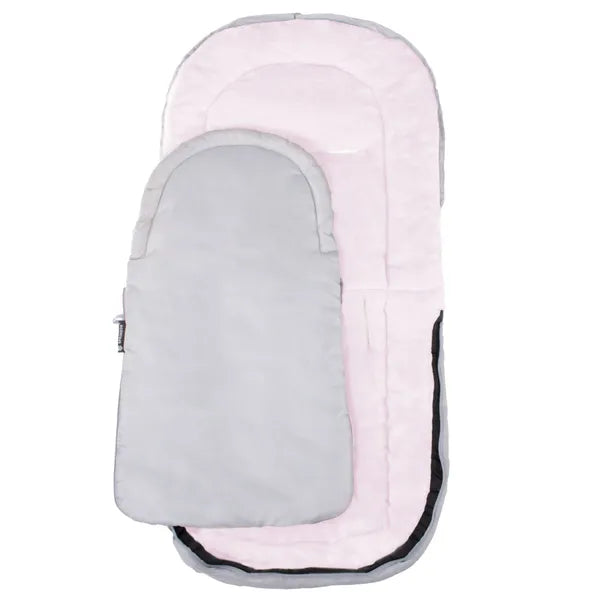 Vízálló babakocsis téli lábzsák, 90 cm, szürke-pink, fleece bélés