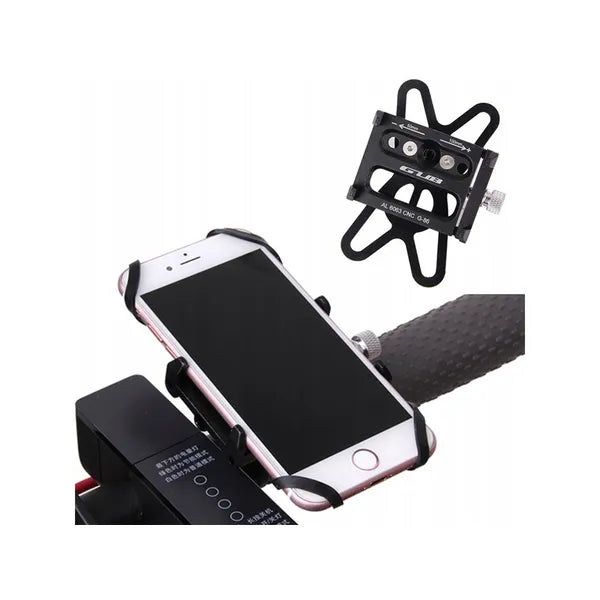 Alumínium kerékpár telefon- és GPS-tartó, 22-31,8 mm, fekete