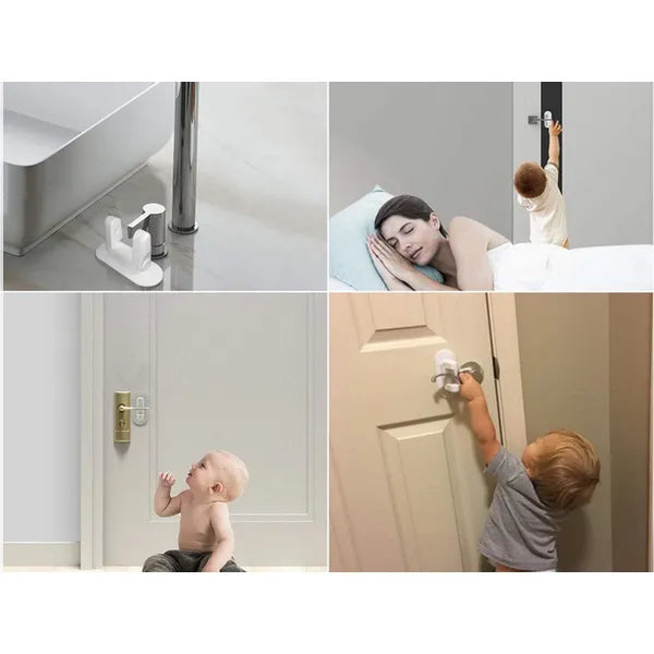 Gyermekbiztonsági ablakfogantyú zár, öntapadós, fehér, 2 db