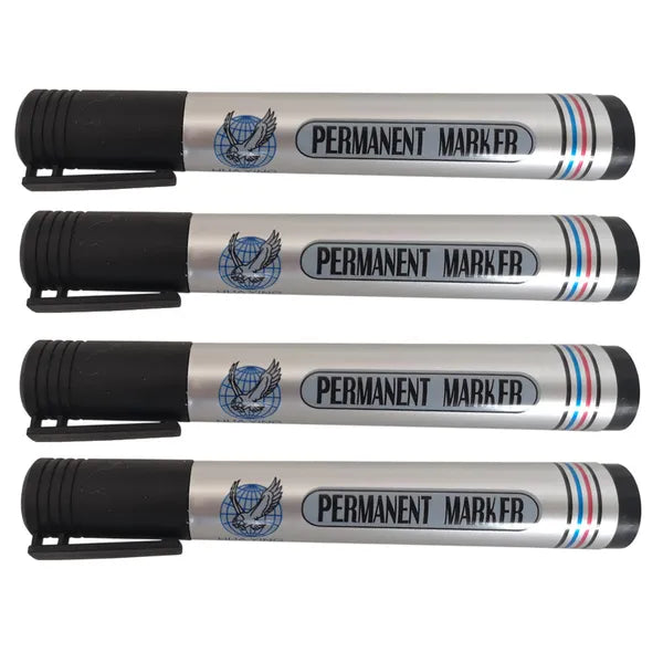 Fekete vízálló permanent marker 2 mm kerek hegy, gyors száradás