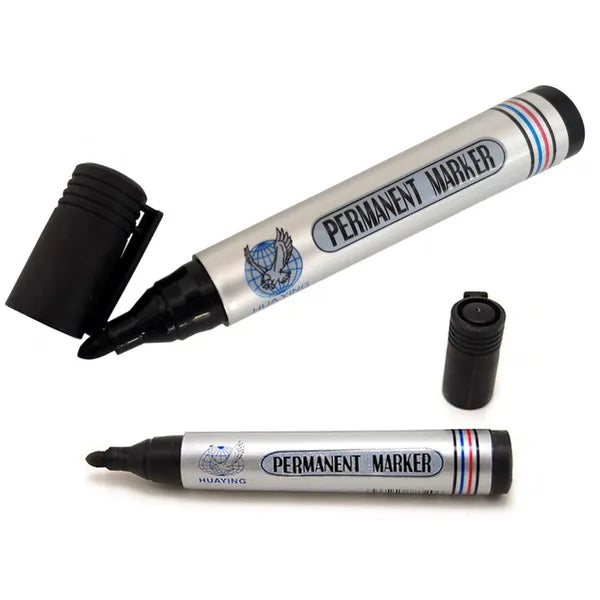 Fekete vízálló permanent marker 2 mm kerek hegy, gyors száradás