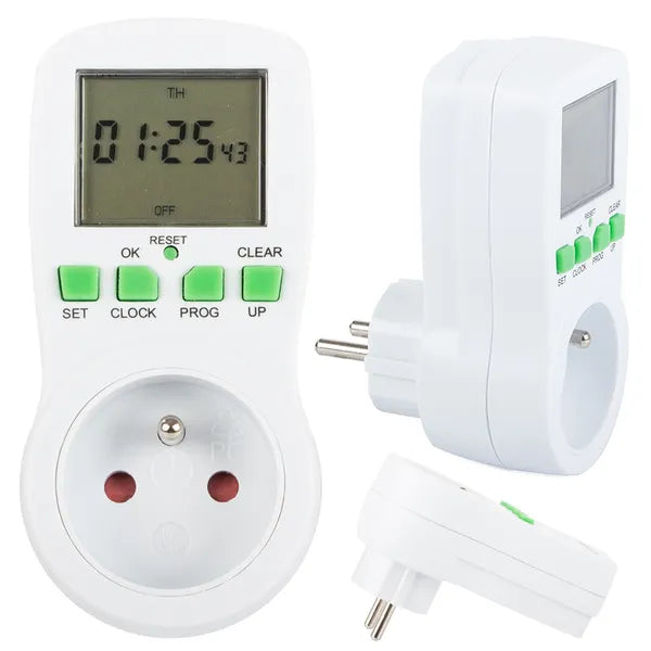 Digitális LCD időkapcsoló 230 V, 16 A, 16 program, heti beállítás