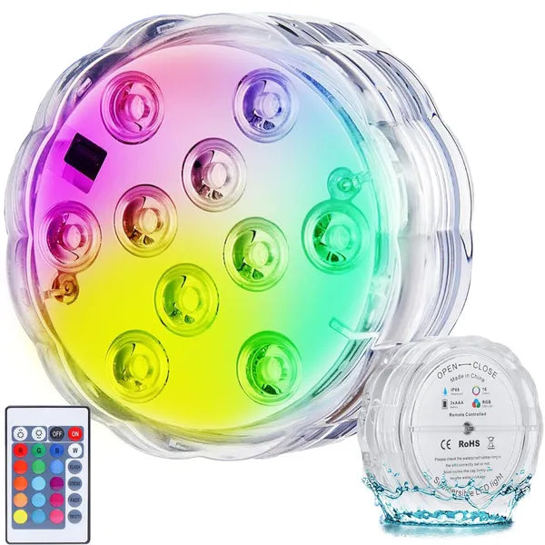 Medence lámpa víz alatti lámpa 10 LED távirányító RGB IP68 vízálló