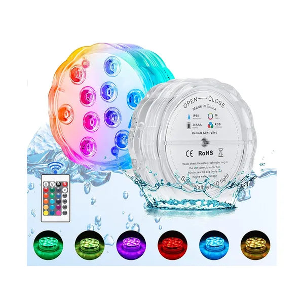 Medence lámpa víz alatti lámpa 10 LED távirányító RGB IP68 vízálló