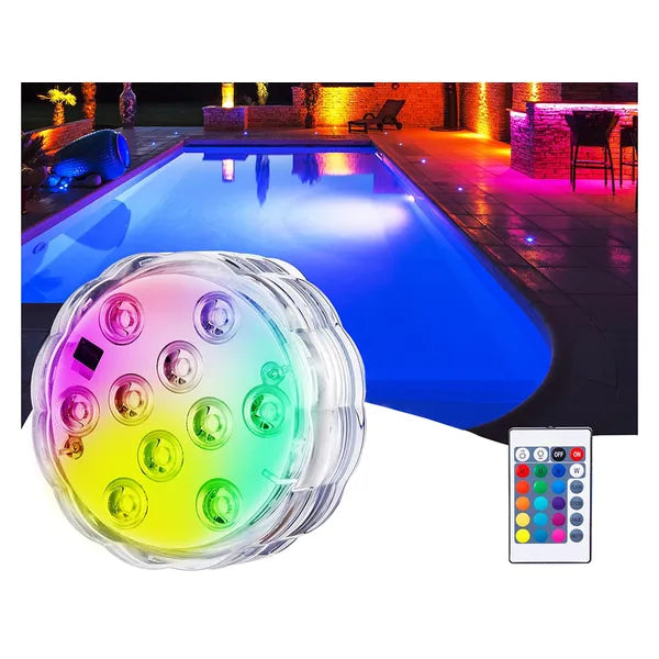 Medence lámpa víz alatti lámpa 10 LED távirányító RGB IP68 vízálló