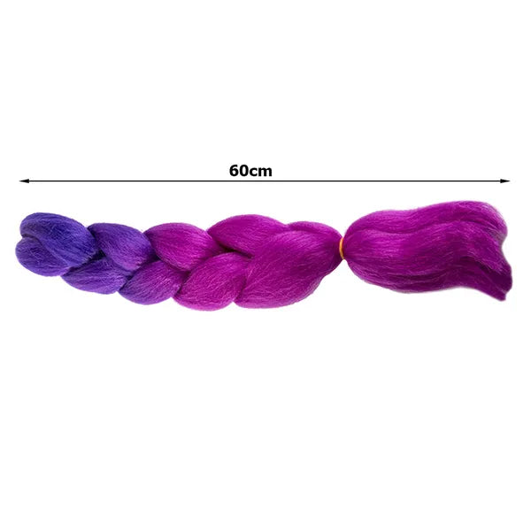 Szintetikus ombre hajfonat lila, 120 cm matt textúra