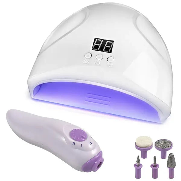 UV/LED köröm szett 12 W-os 12 LED lámpával és csiszológéppel