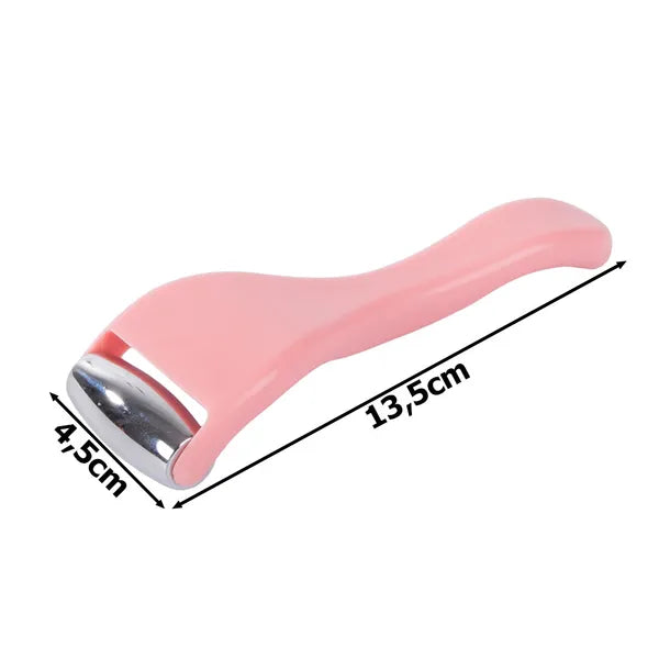 Arc- és testmasszírozó feszesítő görgő, 2 forgó fejjel, 13 cm