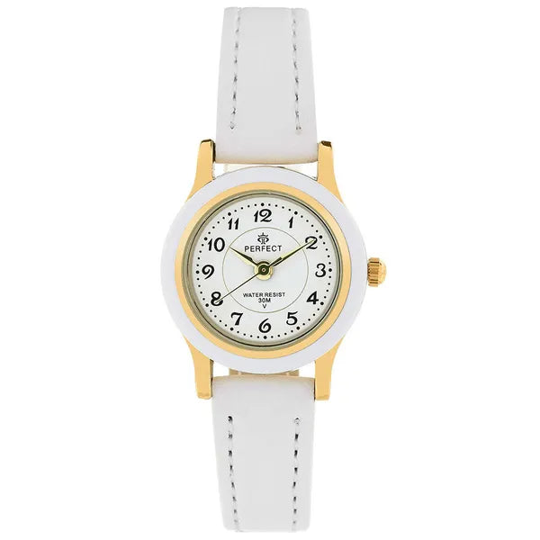 Gyermek karóra elsőáldozásra, Perfect LP195-03, fehér-arany, quartz, 24 mm