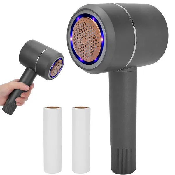 Újratölthető LED UV szöszeltávolító, 6 pengével, kárpithoz és ruhához