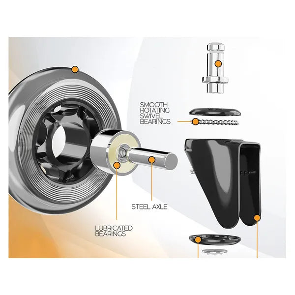 Szék görgő puha szilikon kerékkel, 80 mm, 11 mm csappal – 1 db