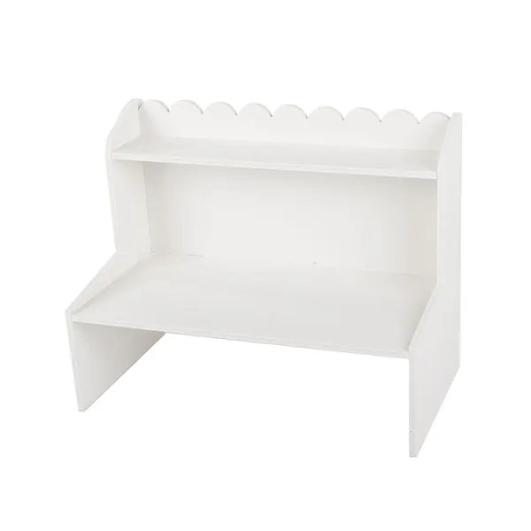 Fehér 2 szintes íróasztal rendező polc, 37,5×29,5×21 cm műanyag