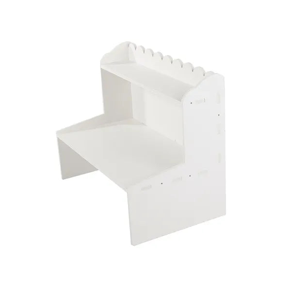 Fehér 2 szintes íróasztal rendező polc, 37,5×29,5×21 cm műanyag