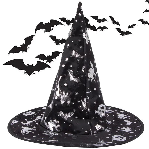 Halloween boszorkánykalap, fekete, univerzális méret
