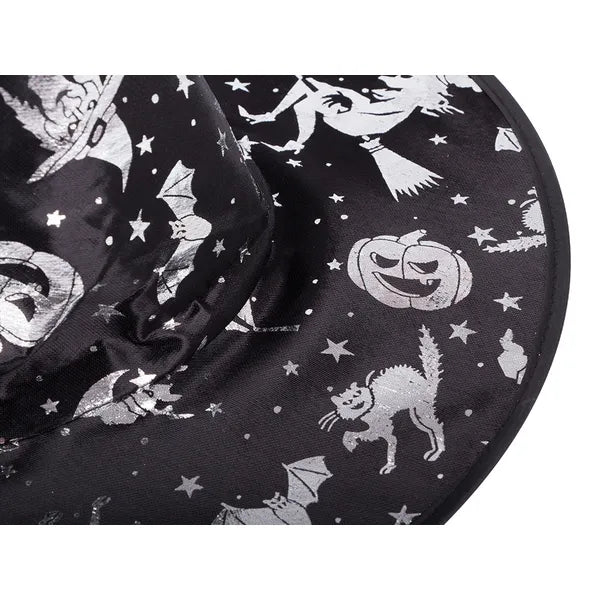 Halloween boszorkánykalap, fekete, univerzális méret
