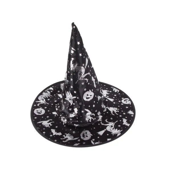 Halloween boszorkánykalap, fekete, univerzális méret