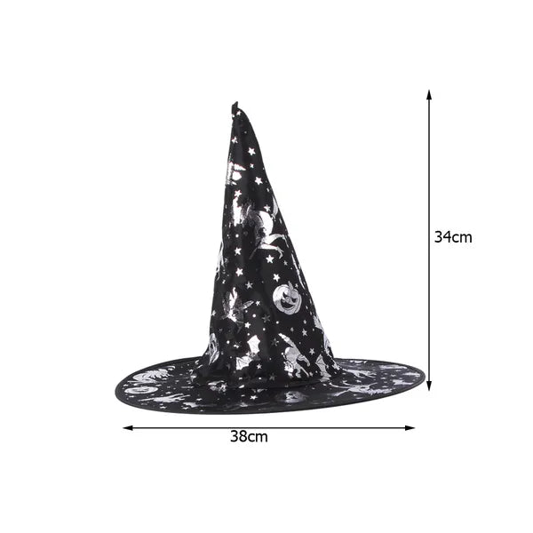 Halloween boszorkánykalap, fekete, univerzális méret