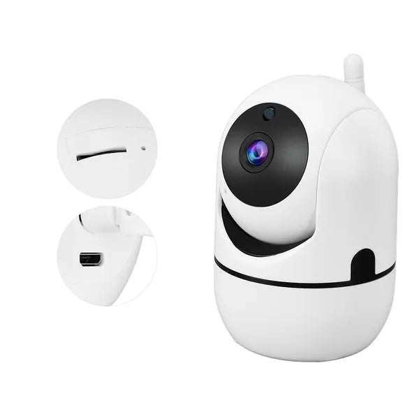 Forgatható WiFi IP babaőrző kamera HD, kétirányú hang, éjjellátó