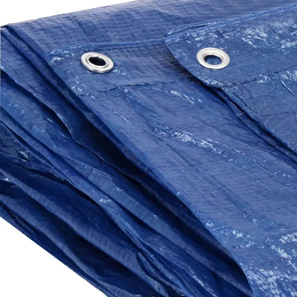 Kék vízálló ponyva 4×6 m, PE 60 GSM, UV-védelemmel