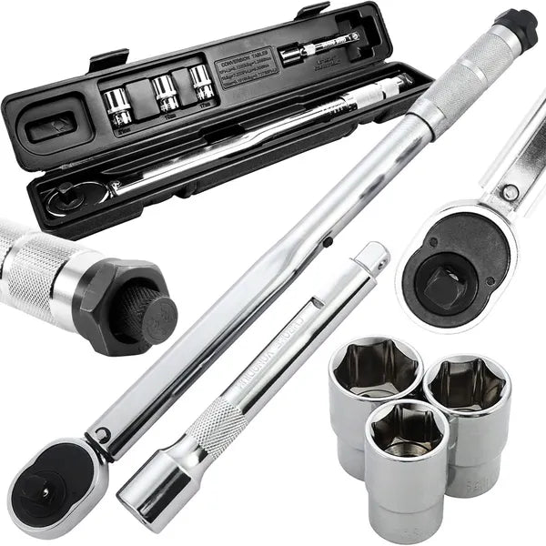 Nyomatékkulcs készlet 1/2″ 40-210 Nm, 3 dugókulcs (17/19/21 mm) hordtáskával