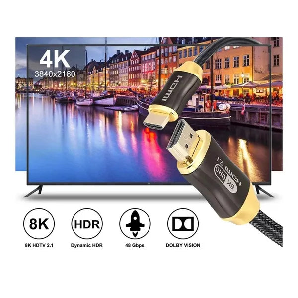 HDMI 2.1 ultra high speed kábel 8K 60Hz/4K 120Hz, 3 m, aranyozott