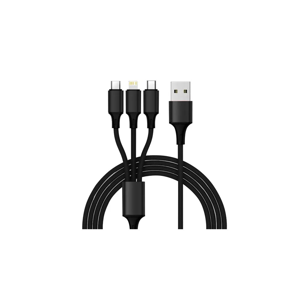 Autós töltő 4xUSB 3.0+micro USB, USB C, lightning csatlakozó, fekete