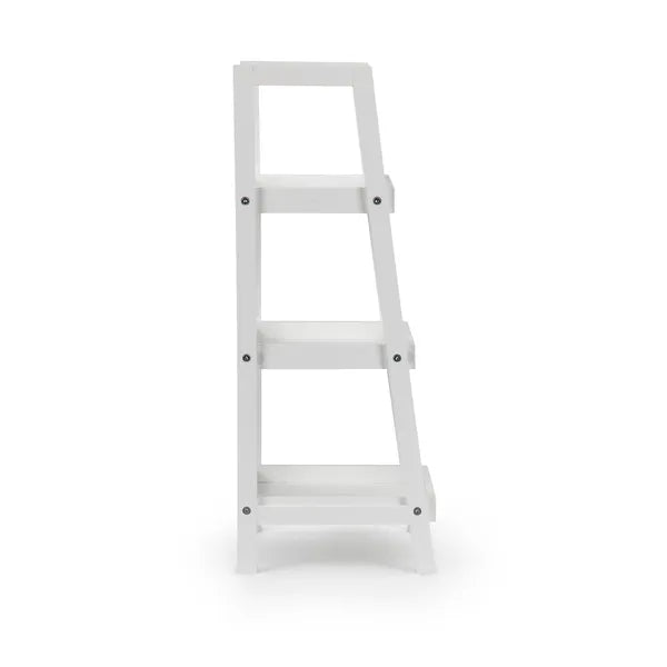 ModernHome fehér éjjeliszekrény könyvespolc 3 polccal, MDF, 78×34,5×31 cm