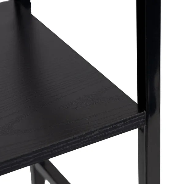Loft könyvespolc 3 MDF polccal, fekete fém vázzal, 80×59,5 cm