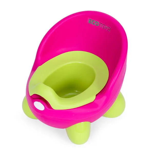 Ecotoys gyermek bili, csúszásmentes, kivehető tartály, rózsaszín-zöld