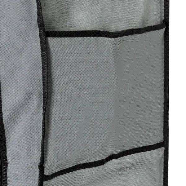 Textil ruhásszekrény 9 polccal, fém vázzal, cipő- és ruhatároló, 58×28×161 cm