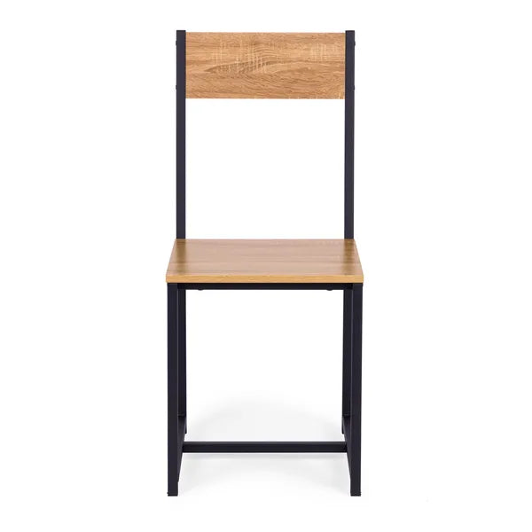 Étkező- bútorszett: 78x49 cm tölgy MDF asztal + 2 fémszék