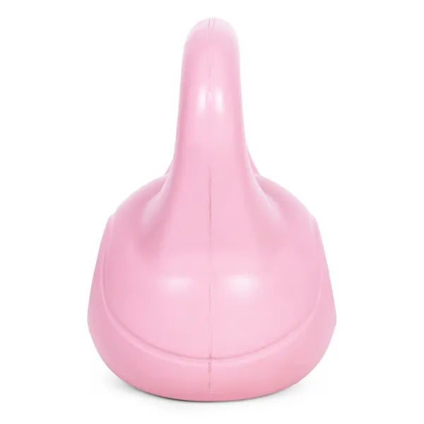 12 kg rózsaszín műanyag burkolatú kettlebell ergonomikus fogantyúval