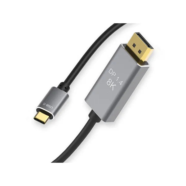 USB-C–DisplayPort 1.4 kábel, 8K60Hz, 1,8 m, aranyozott csatlakozó