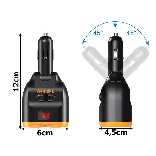 Autós töltő 12-24v 2xusb-a 1xusb-c qc 3.0 80w