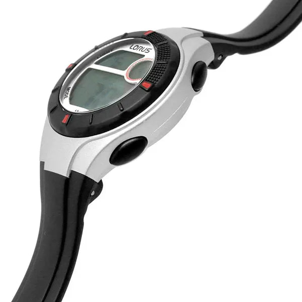 Lorus Sports R2339PX9 fekete gyerek kvarc karóra WR100, 31 mm
