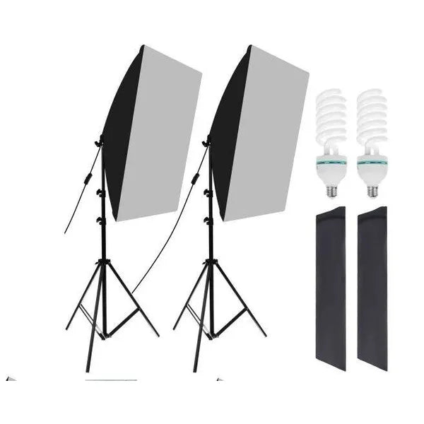 2×135 W softbox lámpaszett, állítható 80–200 cm állvánnyal, 5500 K