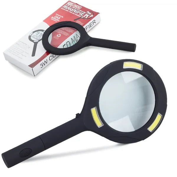 Kézi olvasó nagyító 3x, 80 mm lencse, 3 SMD LED világítással