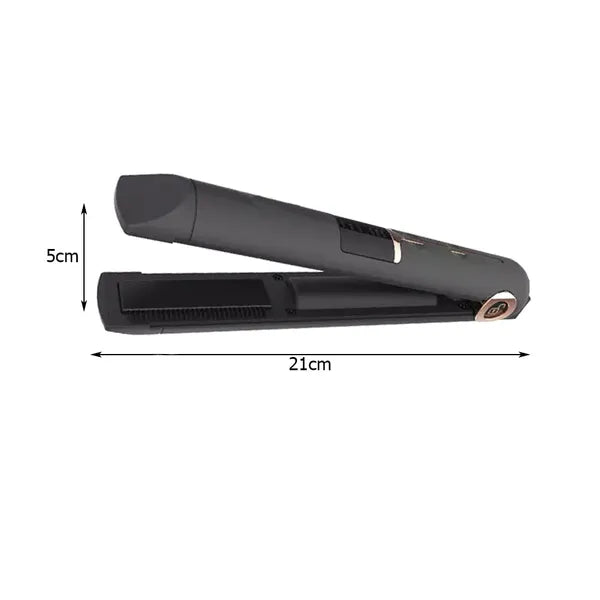 Vezeték nélküli 2in1 kerámia LCD hajvasaló & power bank, 75-205 °C