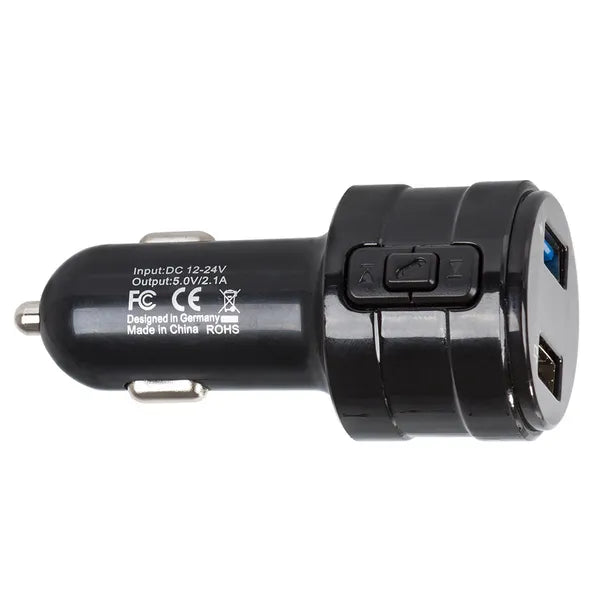 FM transmitter autós Bluetooth kihangosító, két USB töltőport, MP3 lejátszó